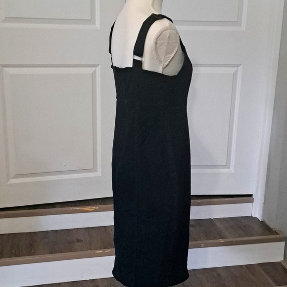 Utcoco Denim Dress Sleeveless Side Slit, Zipper, Bodycon Midi Jean Large NWT - Picture 5 of 11